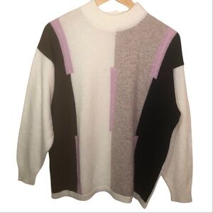 Vtg Mamut Moden Lambswool Angora Blend Mock Neck Sweater Made in Germany 44 (12)